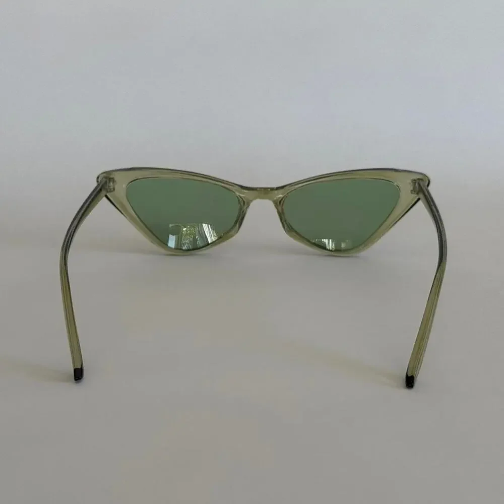 Y2K Cat Eye Green Black Sunglasses Unisex Retro Streetwear UVA UVB